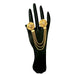 Kriaa Brown Austrian Stone Chain Double Finger Ring
