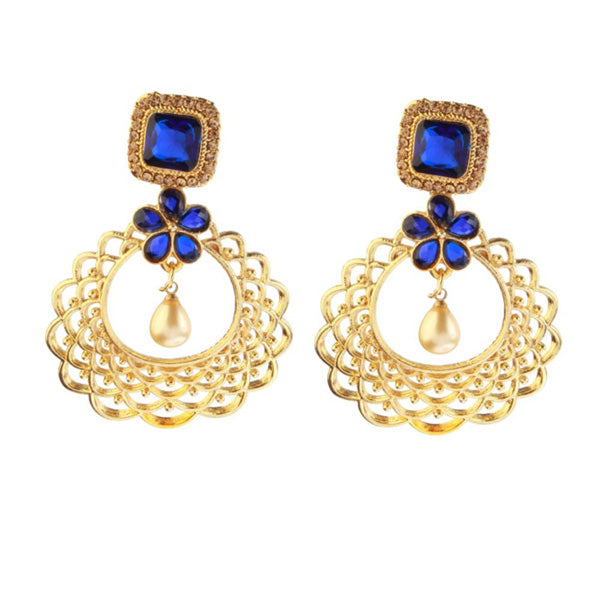 Kriaa Zinc Alloy Gold Plated Stone Dangler Earring