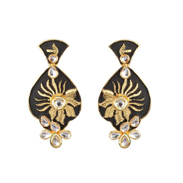 Kriaa Kundan Zinc Alloy Gold Plated Dangler Earring