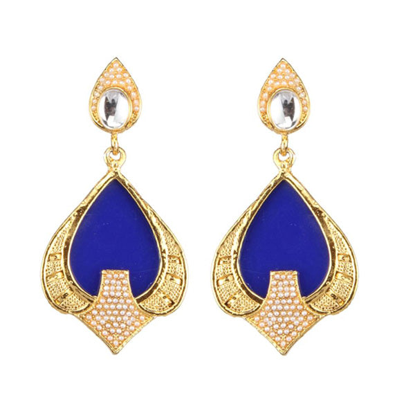Kriaa Gold Plated Resin Pearl & Kundan Dangler Earring