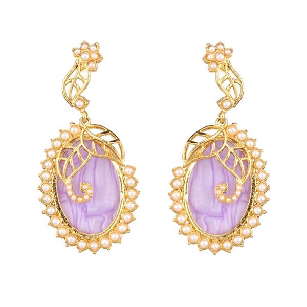 Kriaa Gold Plated Resin Pearl Dangler Earring