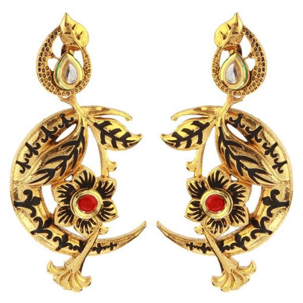 The99Jewel Meenakari Pota Stone Danglers Earrings