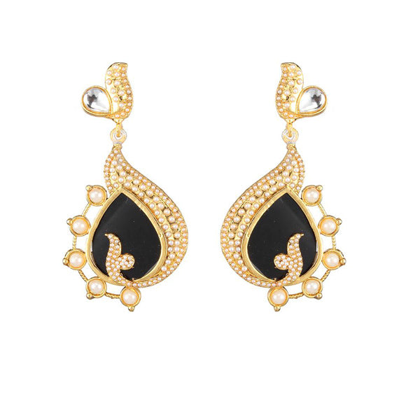 Kriaa Kundan Resin Gold Plated Dangler Earring