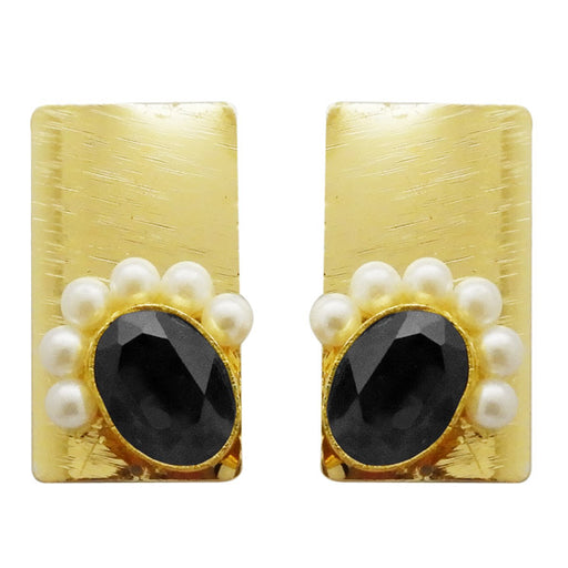 E2O Earrings  Buy E2O Self Design Black Diamond Round Shaped Stud Earring  with Black Colour Stone Online  Nykaa Fashion