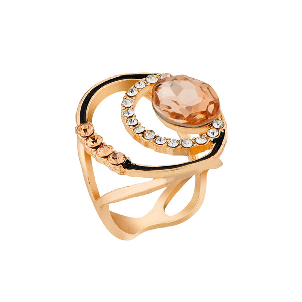 Urthn Brown Stone Gold Plated Ring