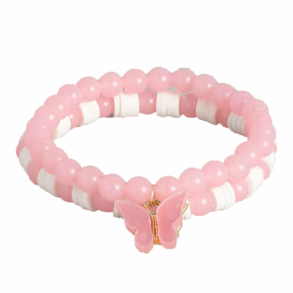 Kord Store Valentine Gift Colorful Beads Charm Stretchable Bracelet combo For Men/Women/Boys/Girls