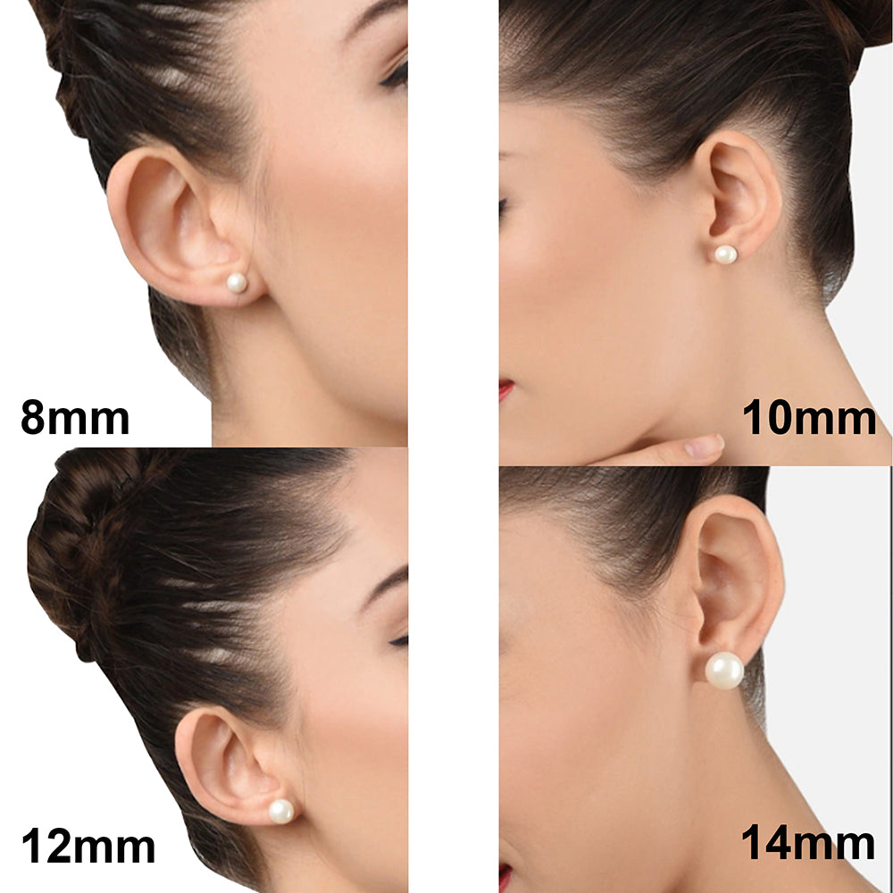 Mahi Classic White Artificial Pearlss Combo of 4 Stud Earrings (different size) for Women (CO1105519R)