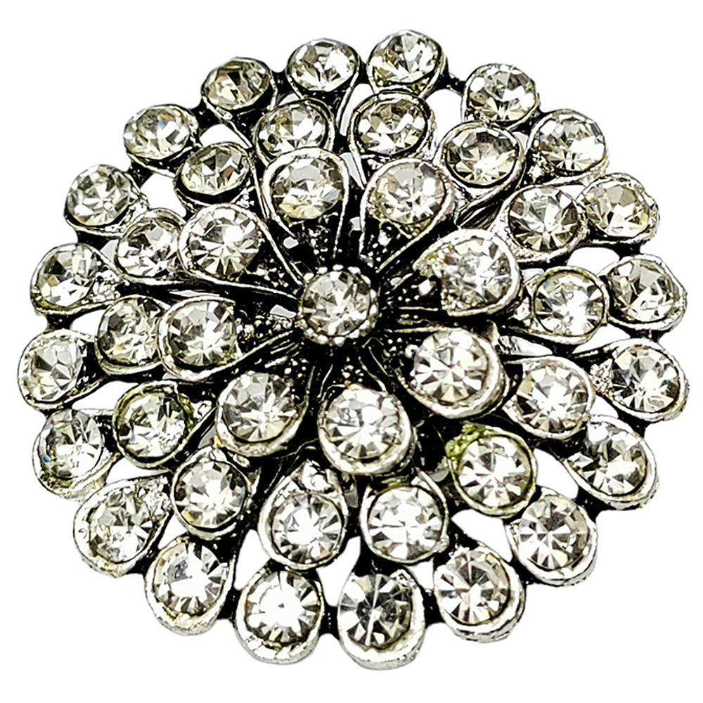 Kord Store Silver Oxidised Kundan Necklace set With Ring For Girls and Women