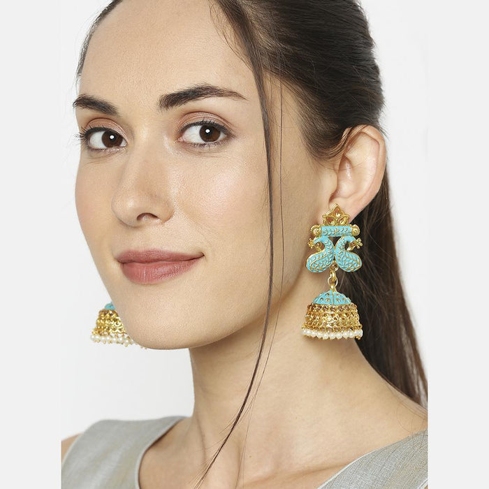 Gold Polished Traditional Jhumki Earrings For Women  Silver Palace
