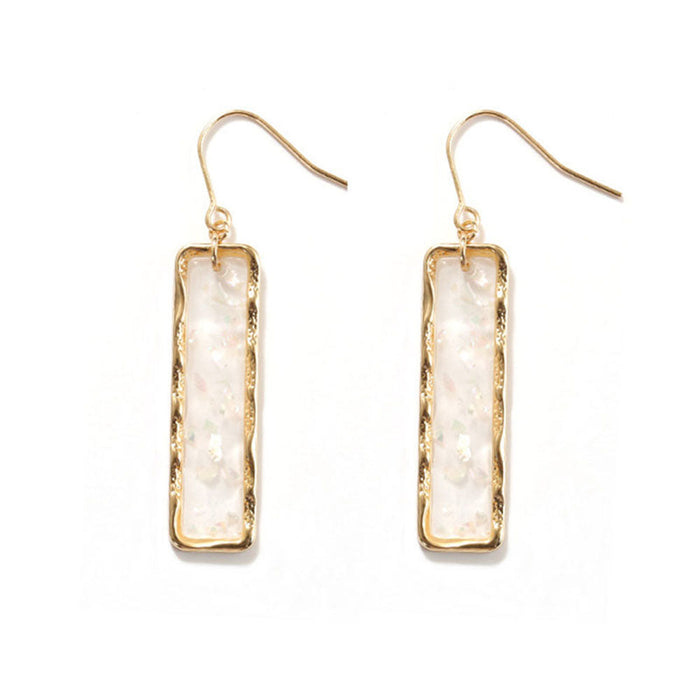 JewelMaze Resin Long Bar Acrylic Dainty Gold Bling Drop Earrings - Drops & Danglers