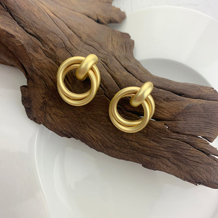 JewelMaze Gold Double Twist Loop Hoop Earrings - Hoop Earrings