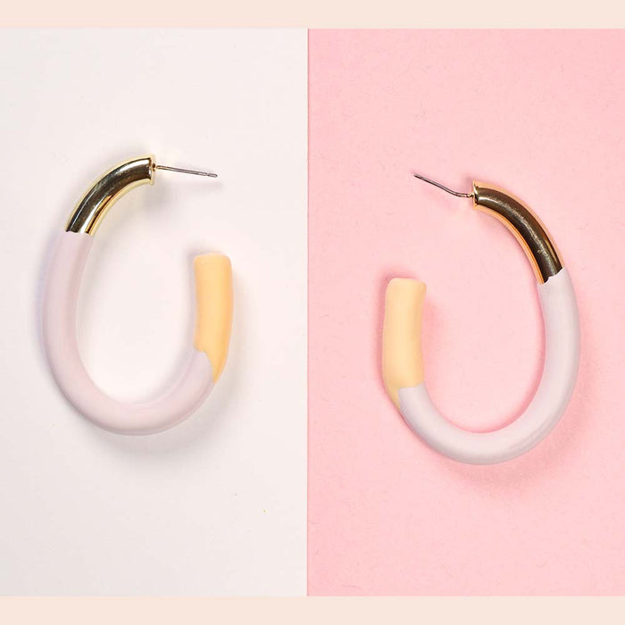 JewelMaze Pastel Mixed Tube Hoop Earrings - Hoop Earrings