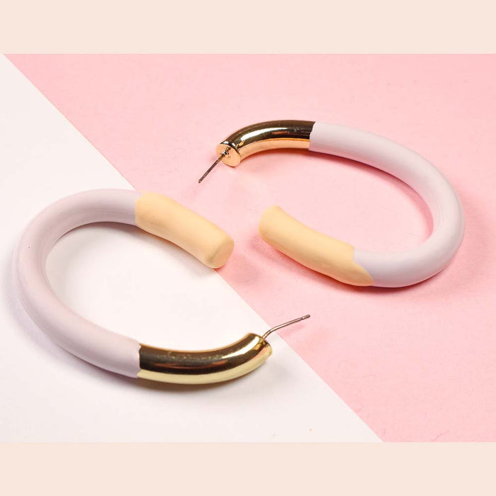 JewelMaze Pastel Mixed Tube Hoop Earrings - Hoop Earrings