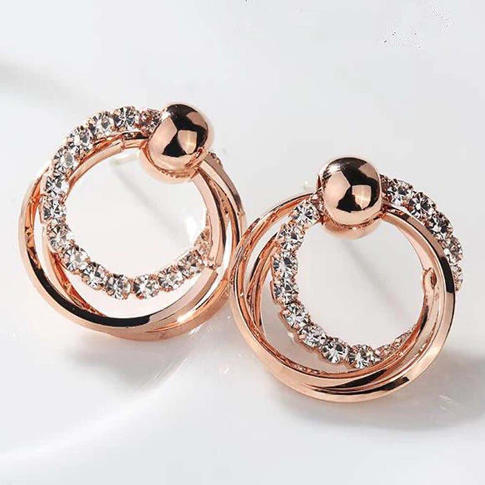 JewelMaze Elegant Diamond Looped Earrings - Stud Earrings
