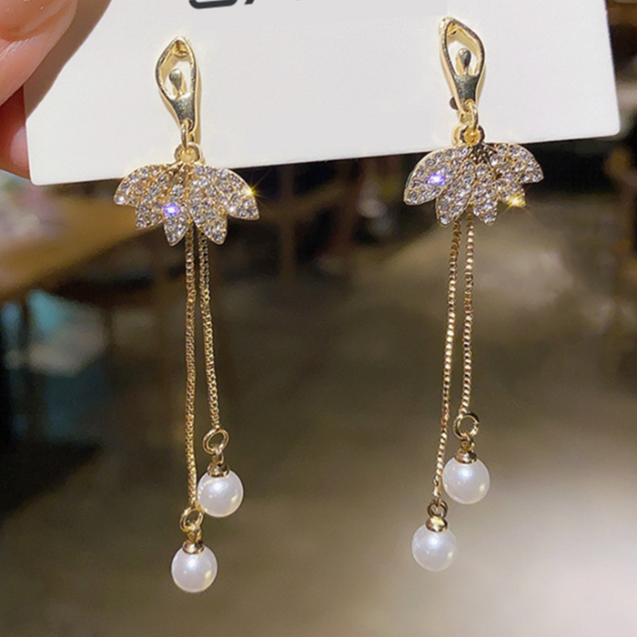 JewelMaze Prima Ballerina Earrings - Tassel Earring