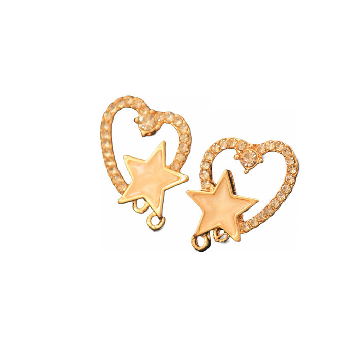 JewelMaze Heart Star Stud Earrings - Stud Earrings