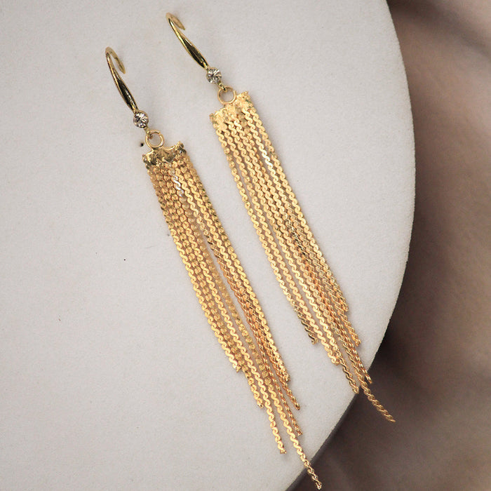 JewelMaze Chandelier Golden Earrings - Drop Earrings