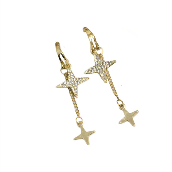 JewelMaze Star Light Gold Earrings - Drop Earrings