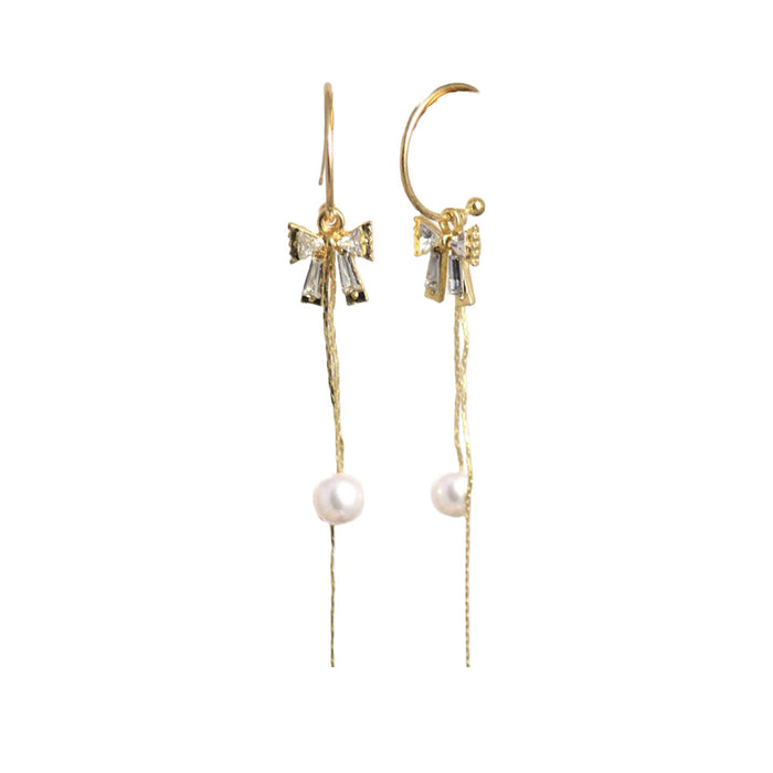 JewelMaze C-Shell Pearl Hoop Earring - Drop Earrings