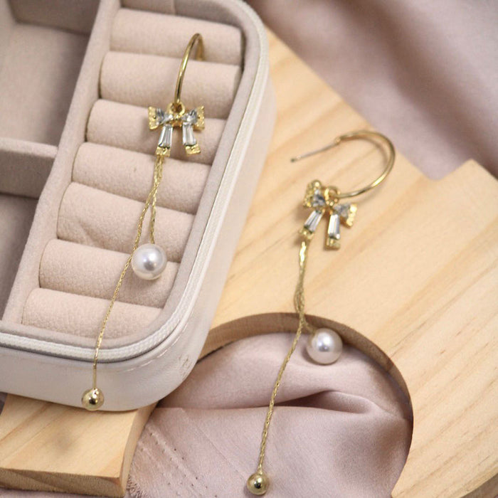 JewelMaze C-Shell Pearl Hoop Earring - Drop Earrings
