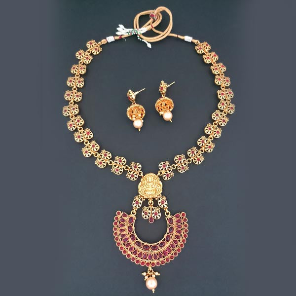 Sai Raj Pota Stone God Laxmi Copper Necklace Set