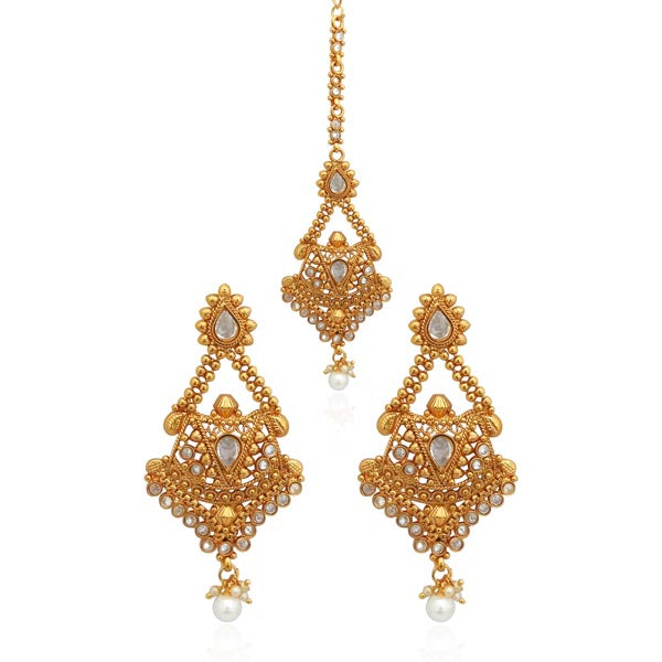 Sai Raj AD Stone Copper Dangler Earrings