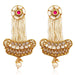 Sai Raj AD Stone Pearl Copper Dangler Earrings