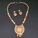 Sai Raj AD Stone Pearl Copper Necklace Set