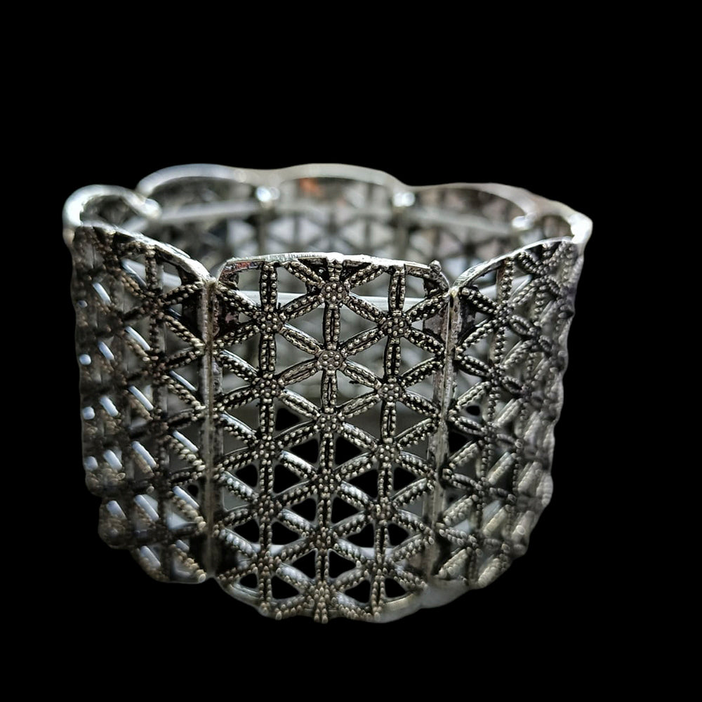 Kord Store Stylish Silver Oxidised Plated Free Size Bracelet For Girls and Women  - KSBRC40025