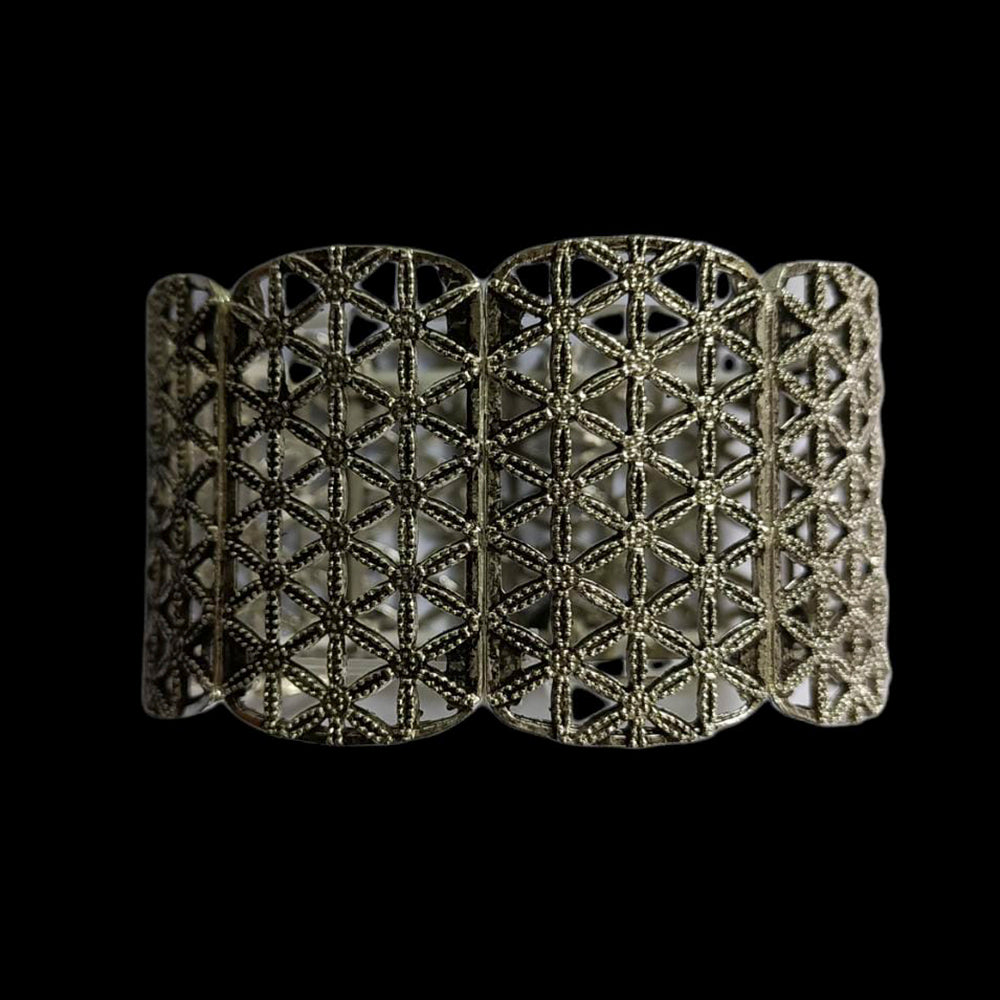 Kord Store Stylish Silver Oxidised Plated Free Size Bracelet For Girls and Women  - KSBRC40025
