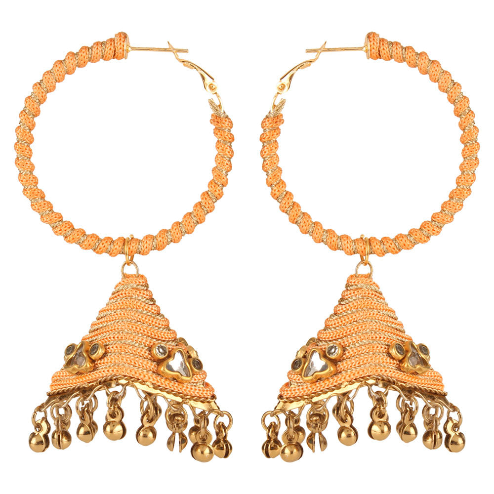 Kord Store Pretty Designer Gold Plated Dangle Earring For Women  - KSEAR70084