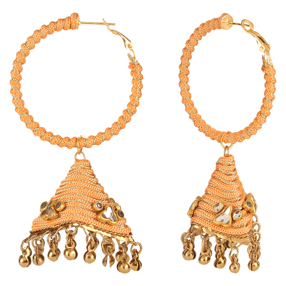 Kord Store Pretty Designer Gold Plated Dangle Earring For Women  - KSEAR70084