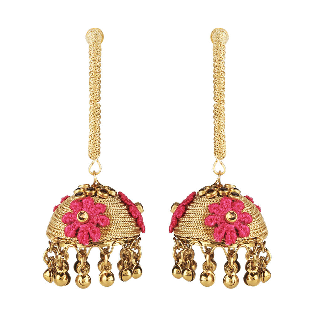 Kord Store Splendid Flower Design Gold Plated Jhumki Earring For Women  - KSEAR70087