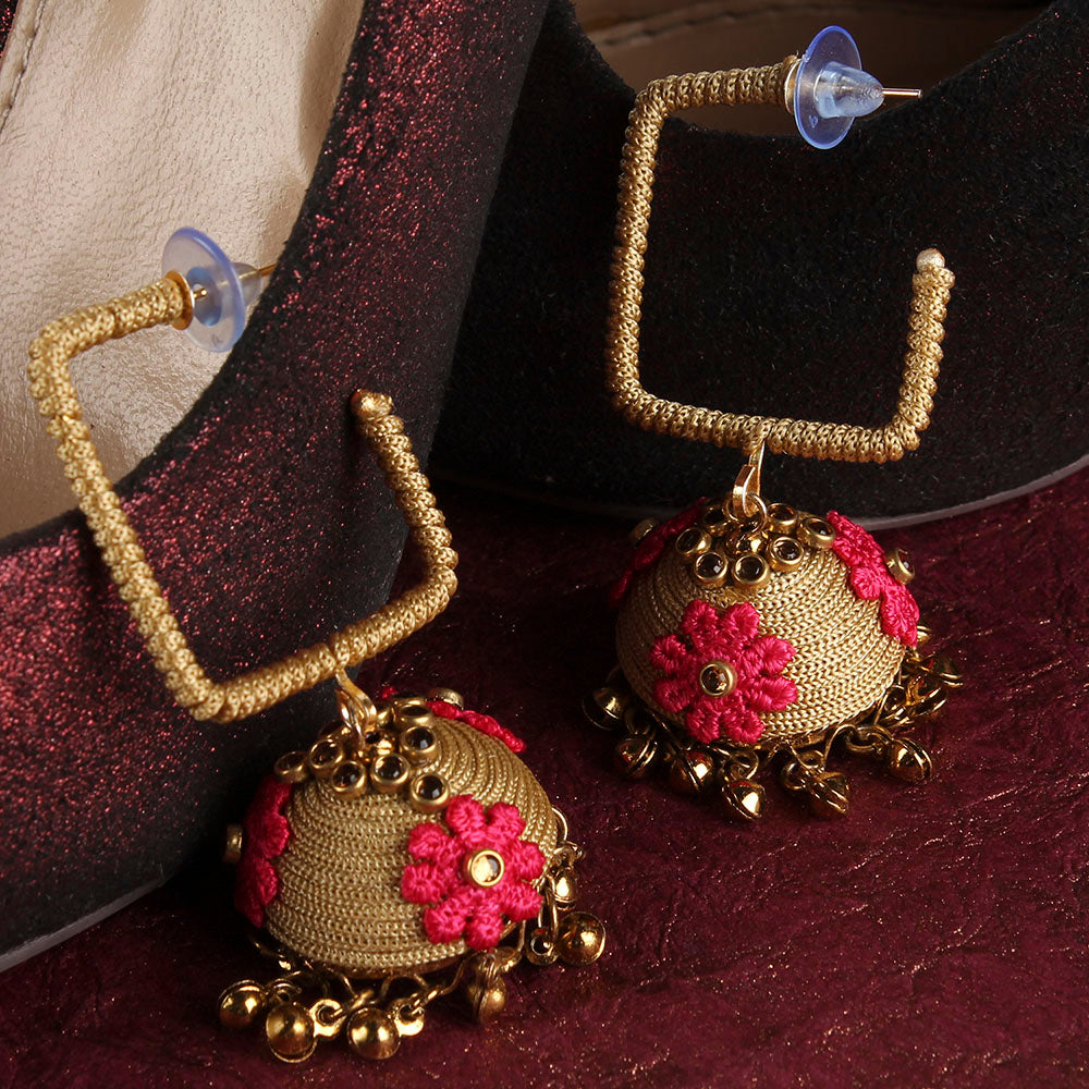Kord Store Splendid Flower Design Gold Plated Jhumki Earring For Women  - KSEAR70087