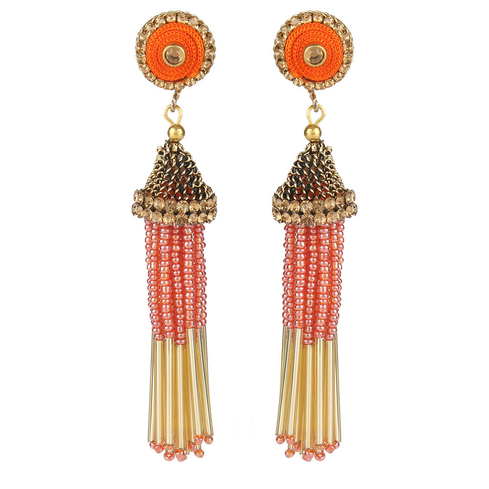 Kord Store Stylish Designer Lct Stone Gold Plated Dangle Earring For Women  - KSEAR70088