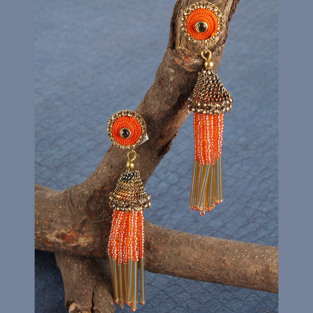 Kord Store Stylish Designer Lct Stone Gold Plated Dangle Earring For Women  - KSEAR70088