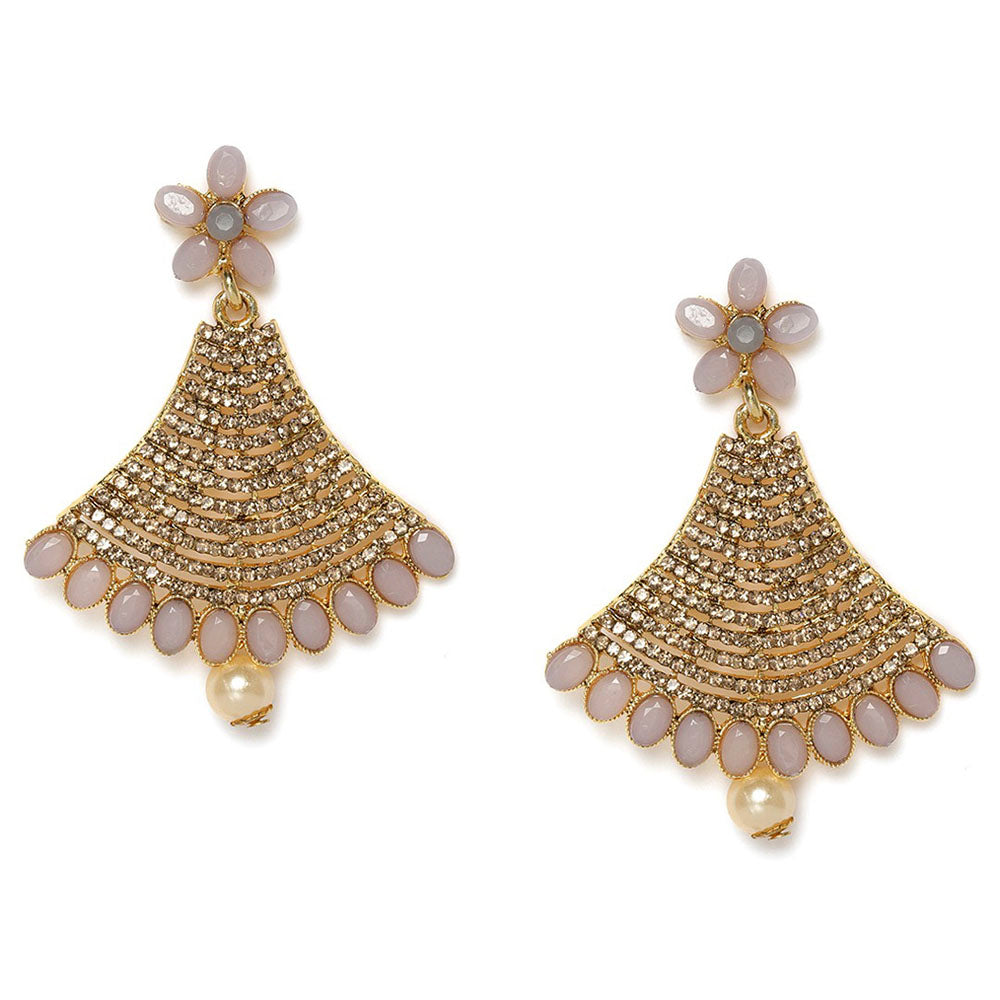 Kord Store Modern Designer Lct Stone Gold Plated Drop Earring For Women - KSEAR70136