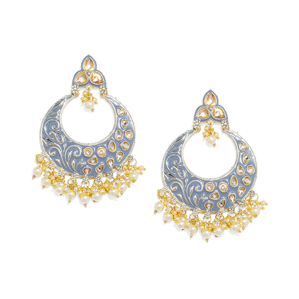 Kord Store Marvellous Chandbali Matt Finish Gold Plated Jhumki Earring For Women  - KSEAR70177