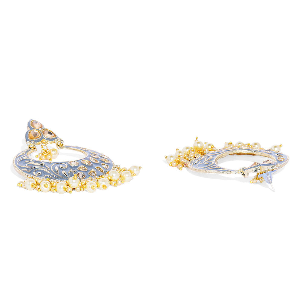 Kord Store Marvellous Chandbali Matt Finish Gold Plated Jhumki Earring For Women  - KSEAR70177