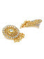 Kord Store Exceptional Round Shape White Stone Gold Plated Drop Earring For Women - KSEAR70198