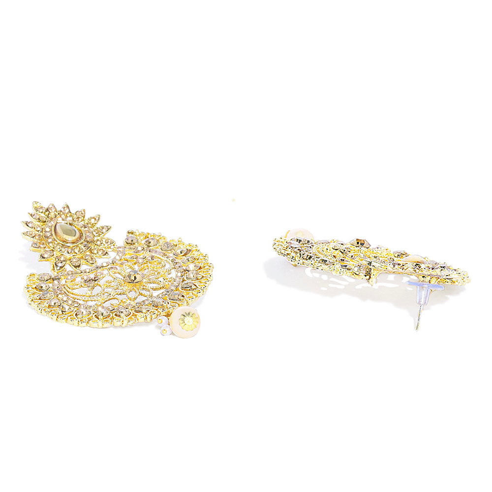 Kord Store Traditional Gold Plated Chandilier Dangle Earring For Women - KSEAR70214