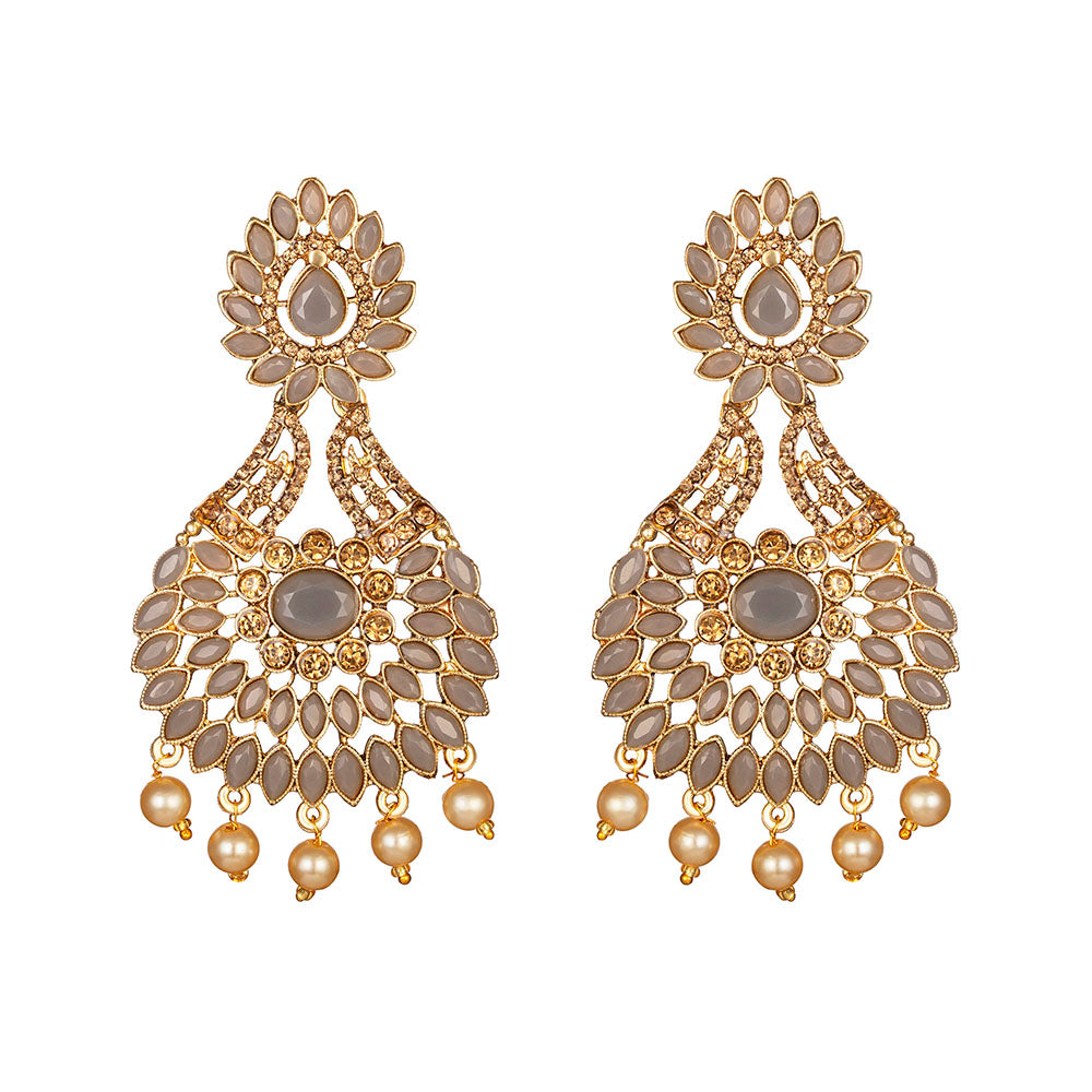 Kord Store Fabulous Alloy Gold Plated Kundan Dangle Earring For Women & Girls - KSEAR70259
