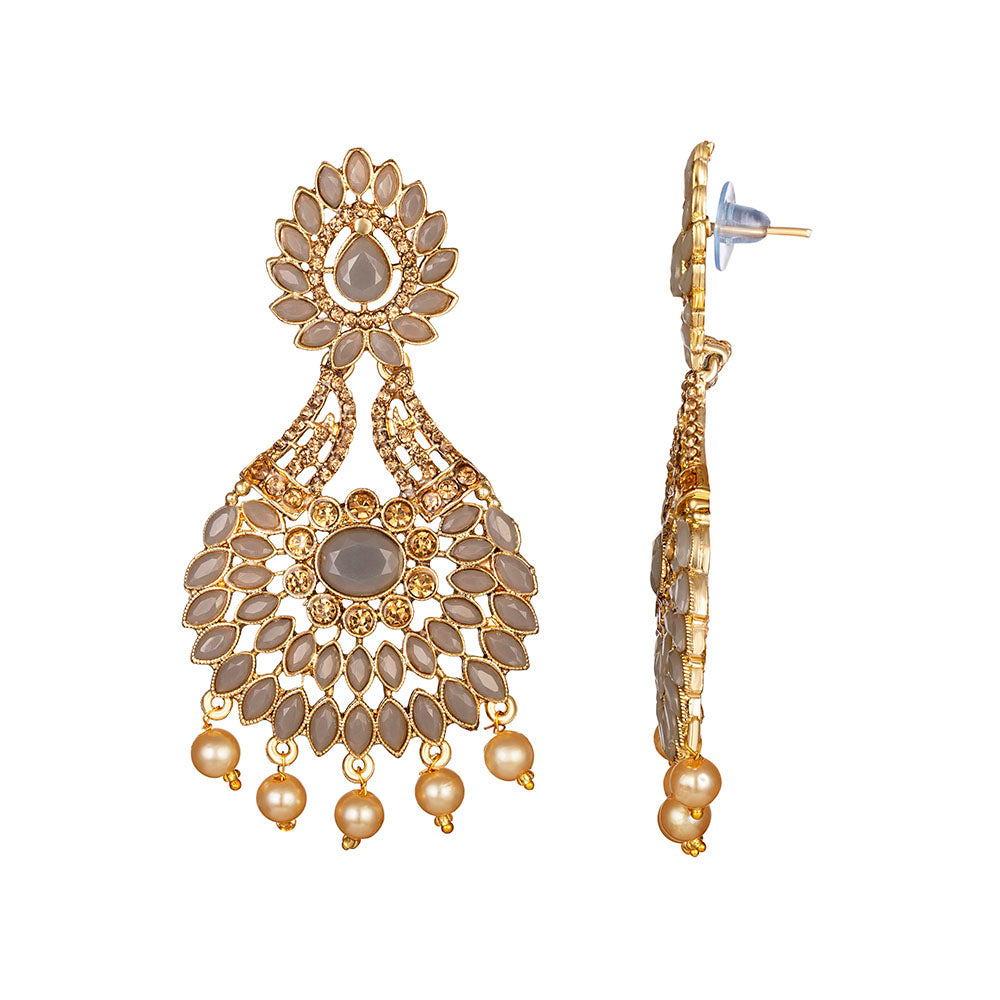 Kord Store Fabulous Alloy Gold Plated Kundan Dangle Earring For Women & Girls - KSEAR70259