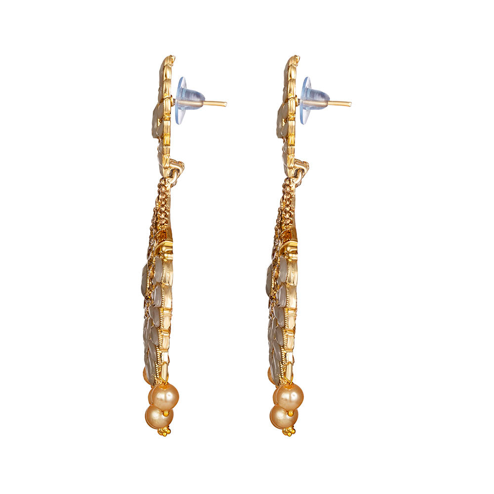 Kord Store Fabulous Alloy Gold Plated Kundan Dangle Earring For Women & Girls - KSEAR70259