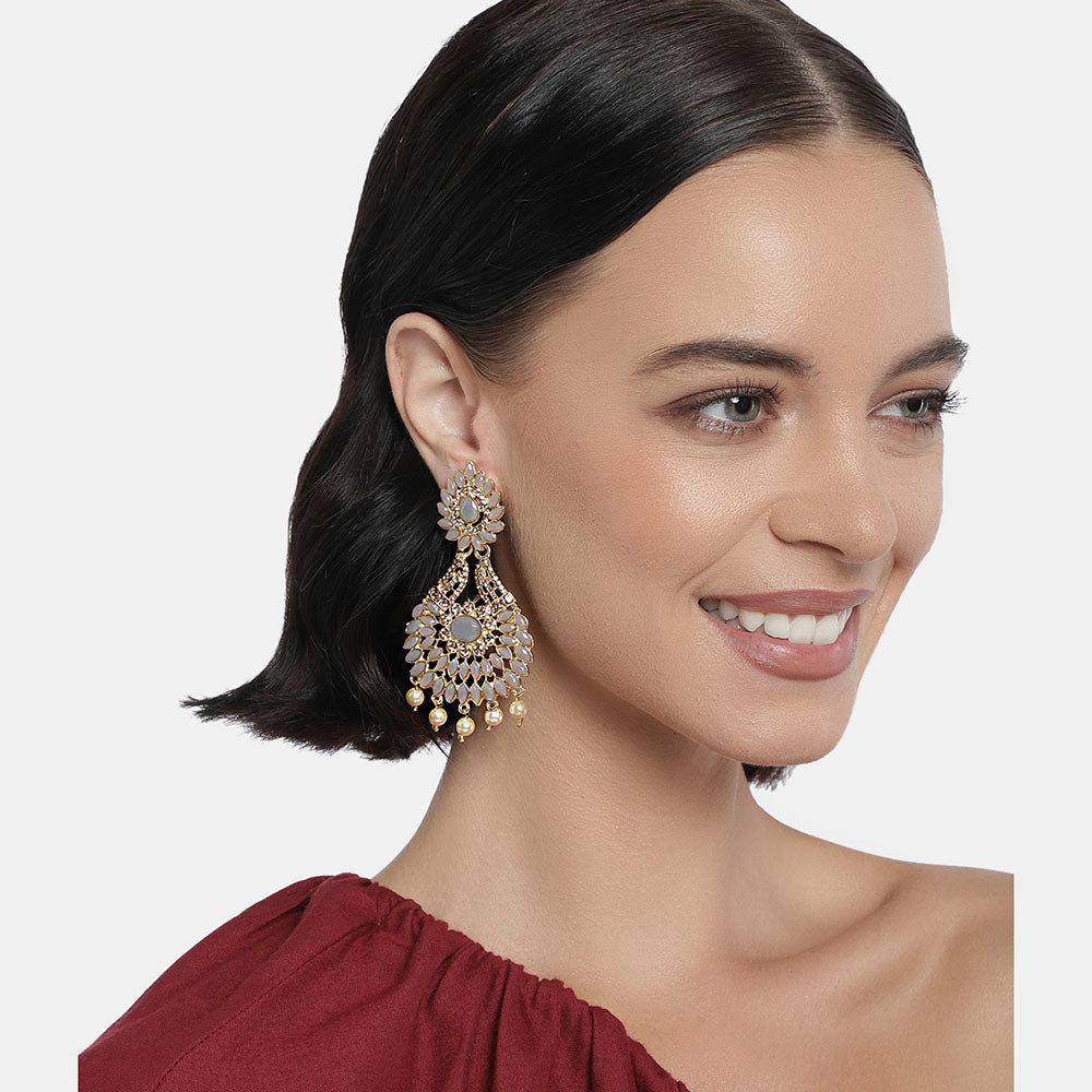 Kord Store Fabulous Alloy Gold Plated Kundan Dangle Earring For Women & Girls - KSEAR70259