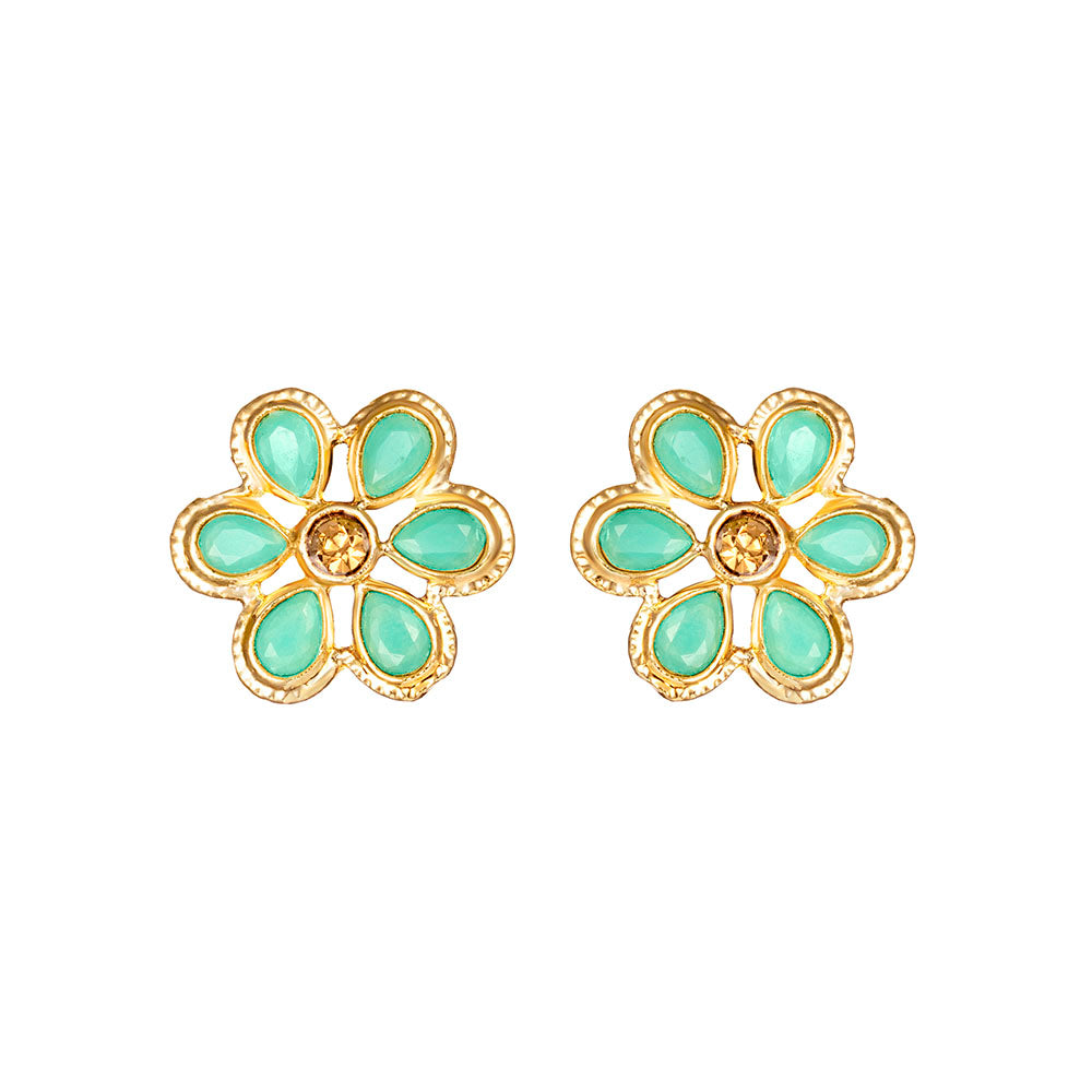 Kord Store Pretty Alloy Gold Plated Beads Stud Earring For Women & Girls  - KSEAR70284