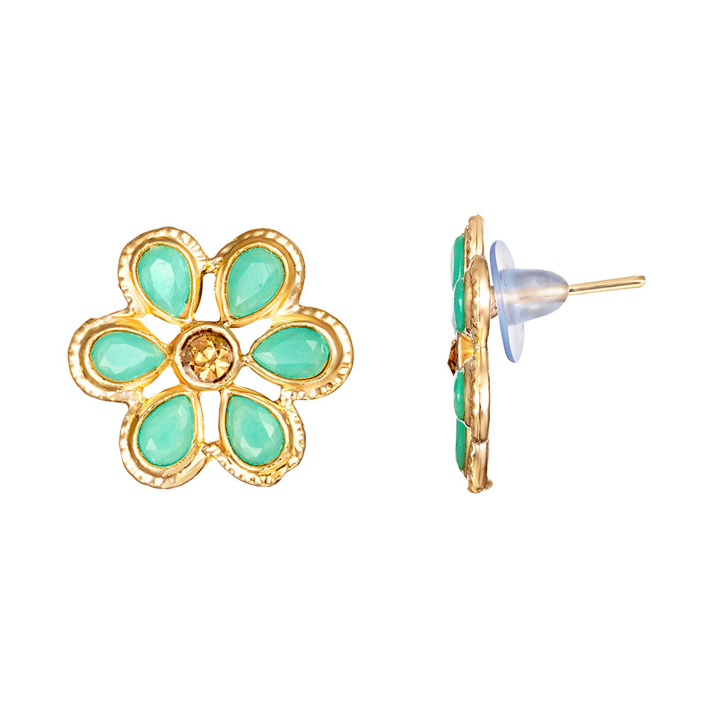 Kord Store Pretty Alloy Gold Plated Beads Stud Earring For Women & Girls  - KSEAR70284