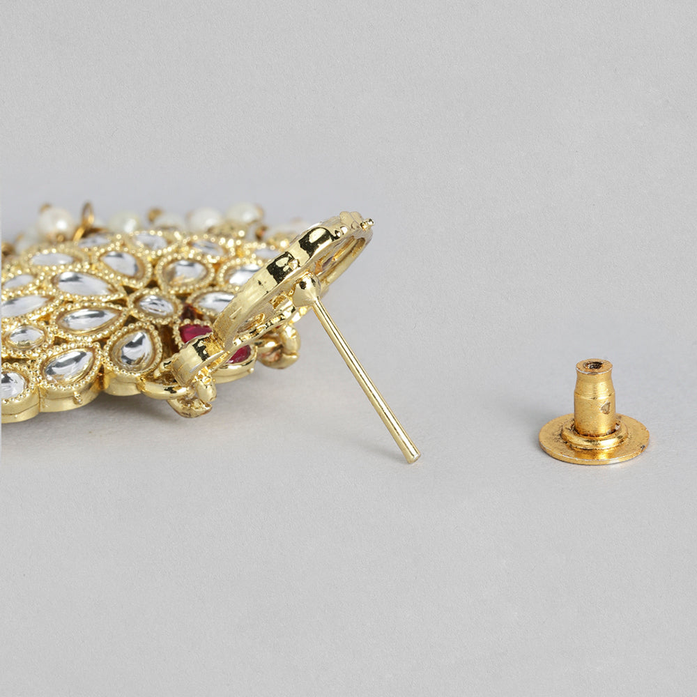 Kord Store Latest Design Gold plated Kundan Earrings With Maang tikka For Girls and Women