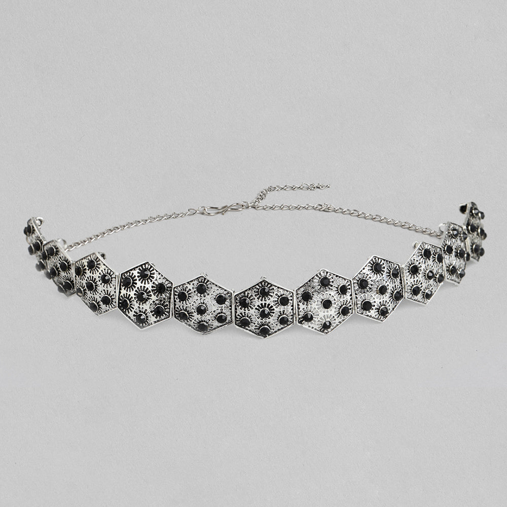 Kord Store Stylish Oxidised Plated Set Of 2 Necklace Set And Bracelate Combo For Girls and Women  - KSJWLRYCOMBO45