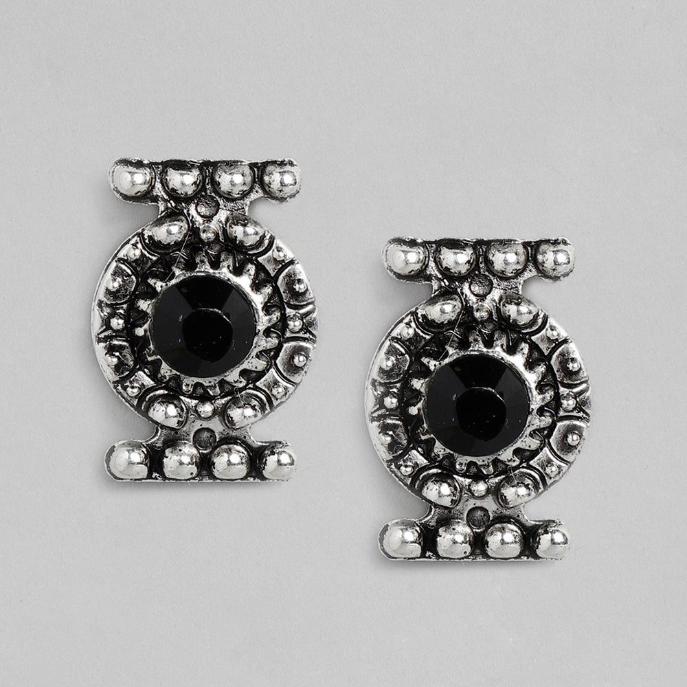 Kord Store Dazzling Oxidised Plated Black Stone Collar Set Of 2 Necklace Set And Bracelate Combo For Girls and Women  - KSJWLRYCOMBO46